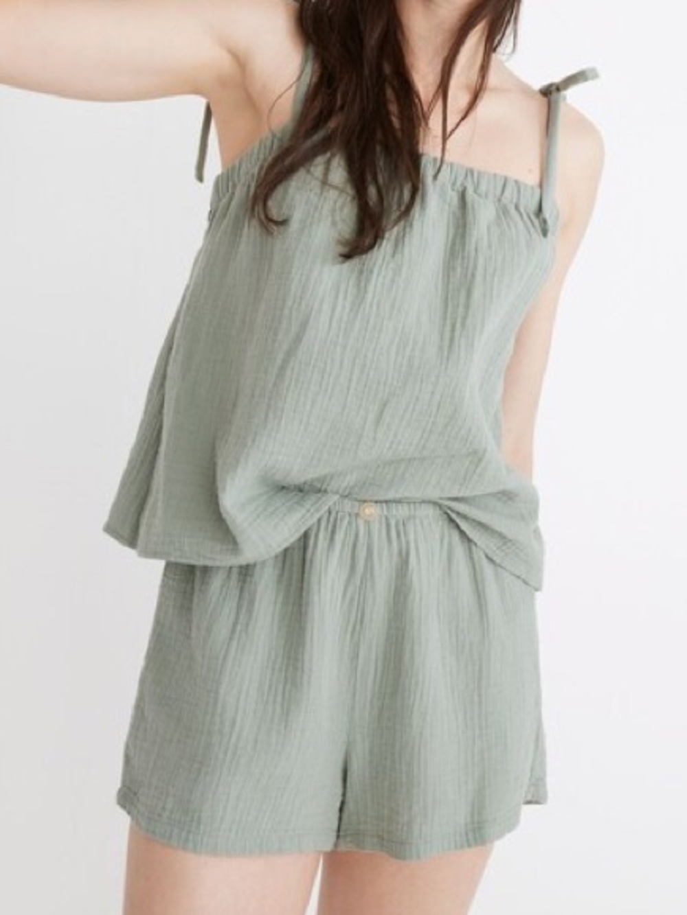 Madewell Sage Green Tie-Strap Camisole